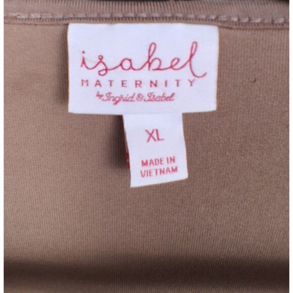 Isabel Maternity Top by Ingrid & Isabel Taupe/Neutral Flutter Sleeves Size XL - Picture 2 of 7